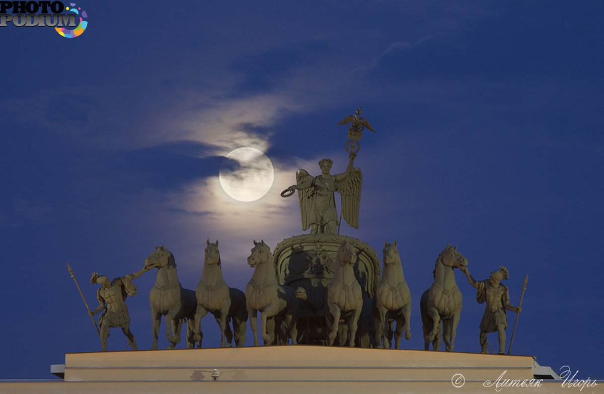 Колесница славы на арке главного штаба в Петербурге