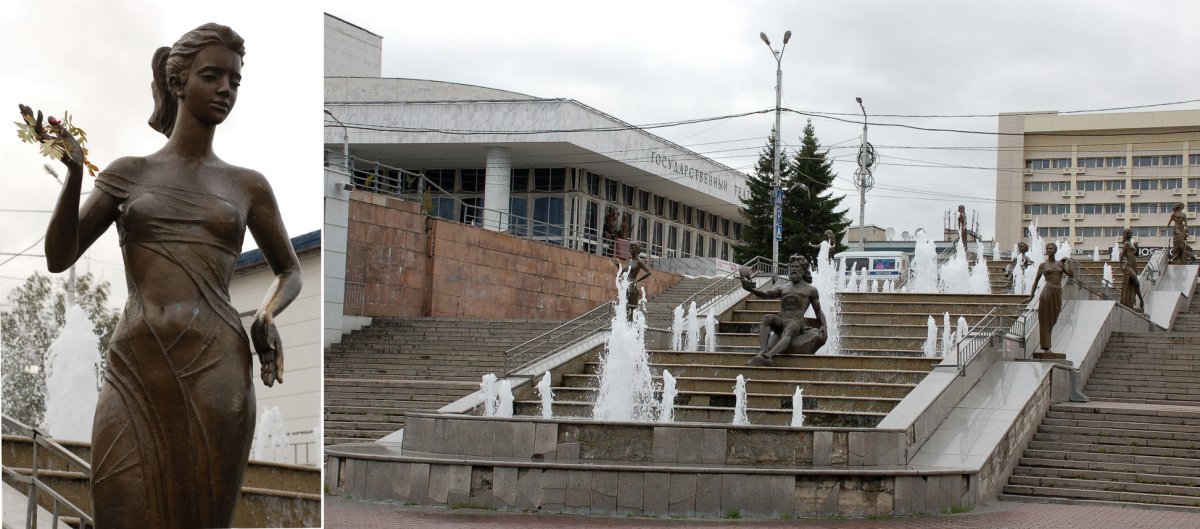 Фонтан реки Сибири Красноярск