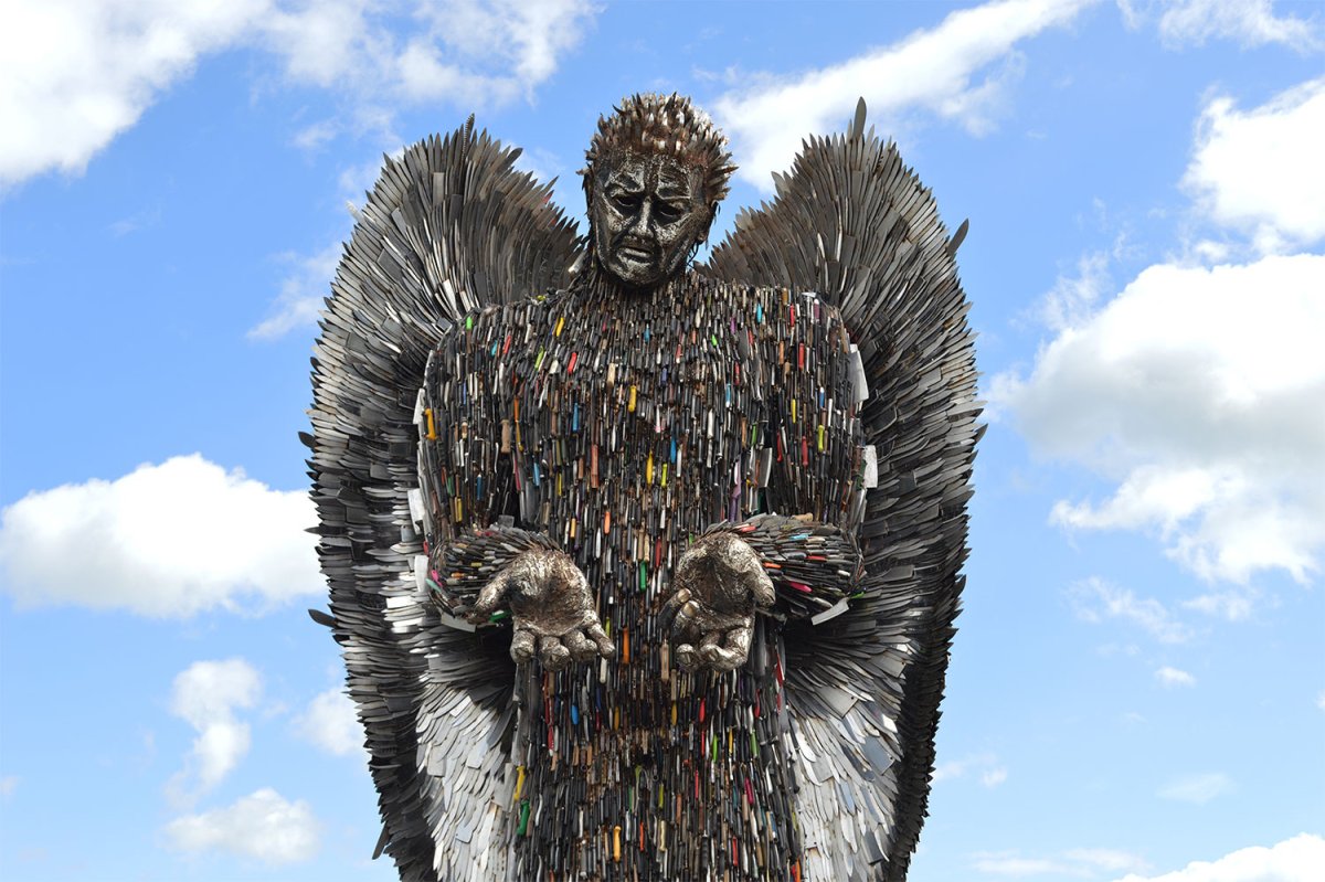 Knife Angel - скульптура из 100.000 конфискованных полицией Англии