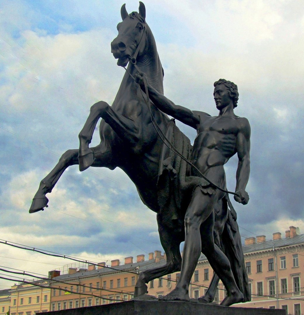 «Укротители коней», Аничков мост, Клодт п.к., Петербург, 1838