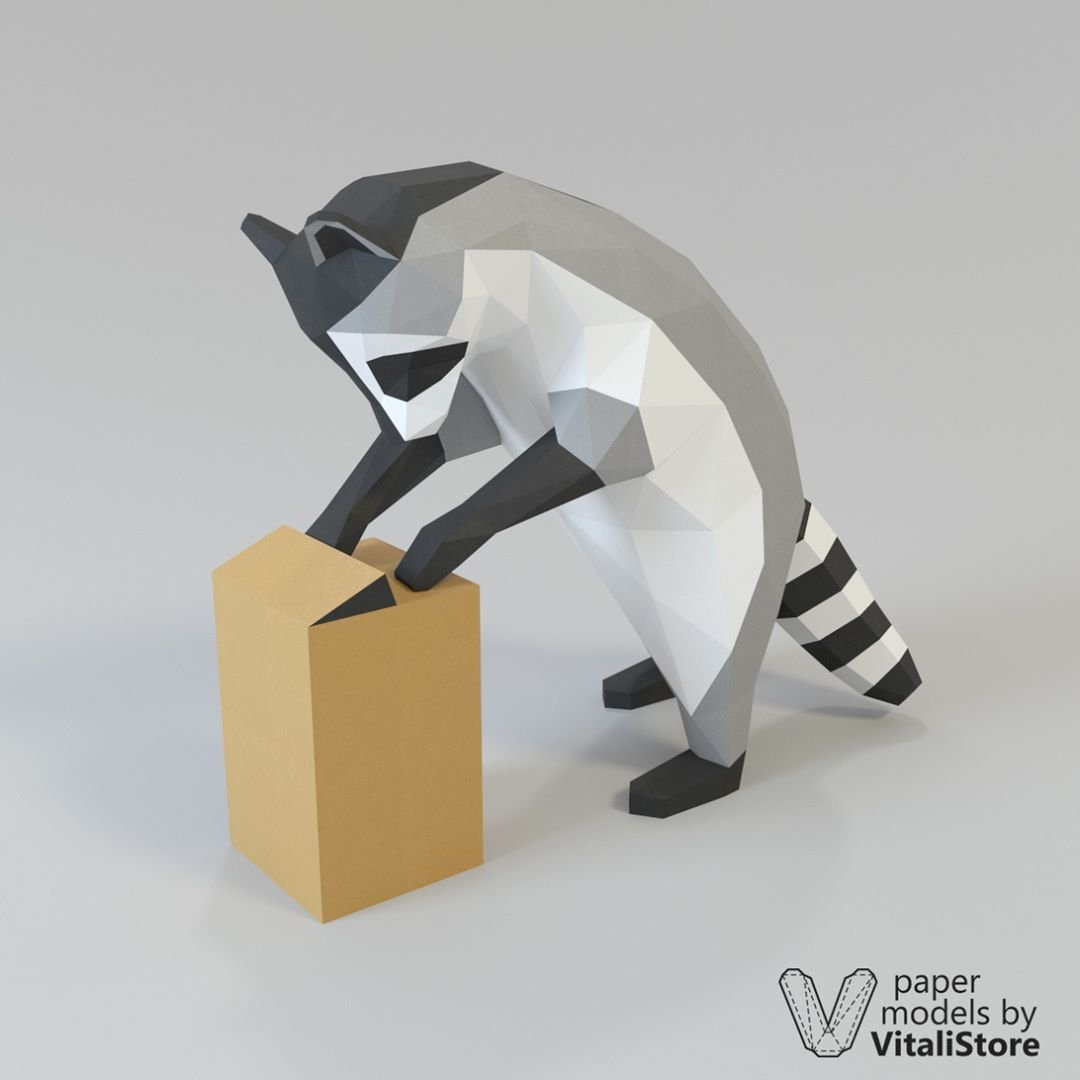 Енот из бумаги 3d Пермь