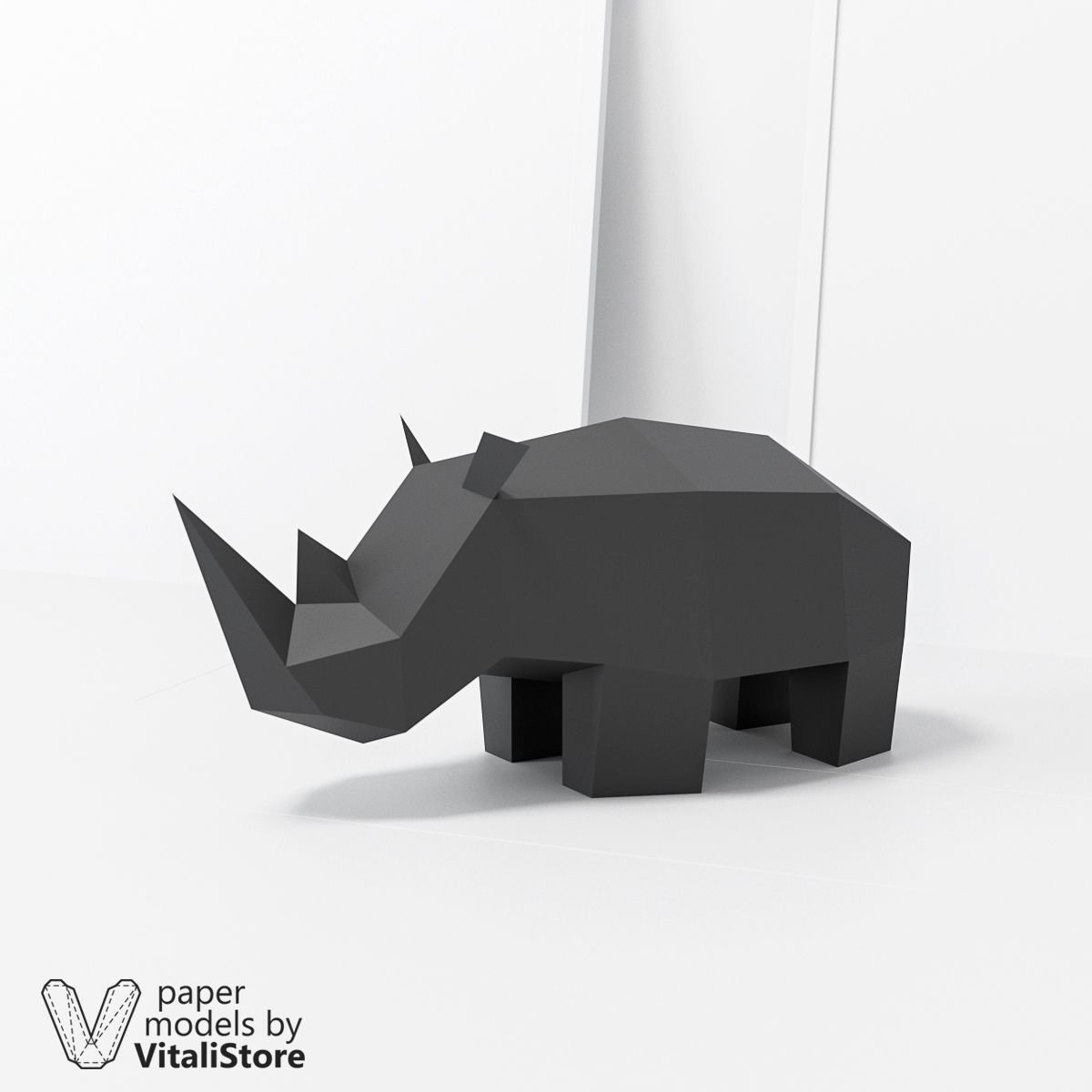 3d носорог паперкрафт