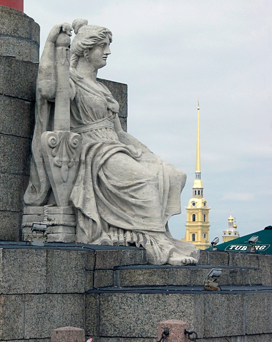 Ростральная колонна в Санкт-Петербурге на купюре 50 рублей
