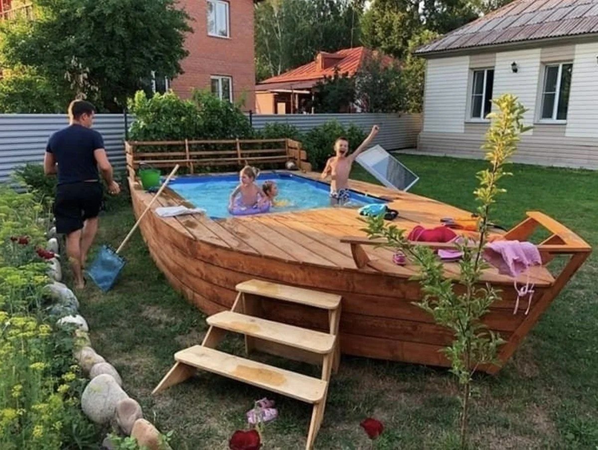 Бассейн для детей своими руками на даче