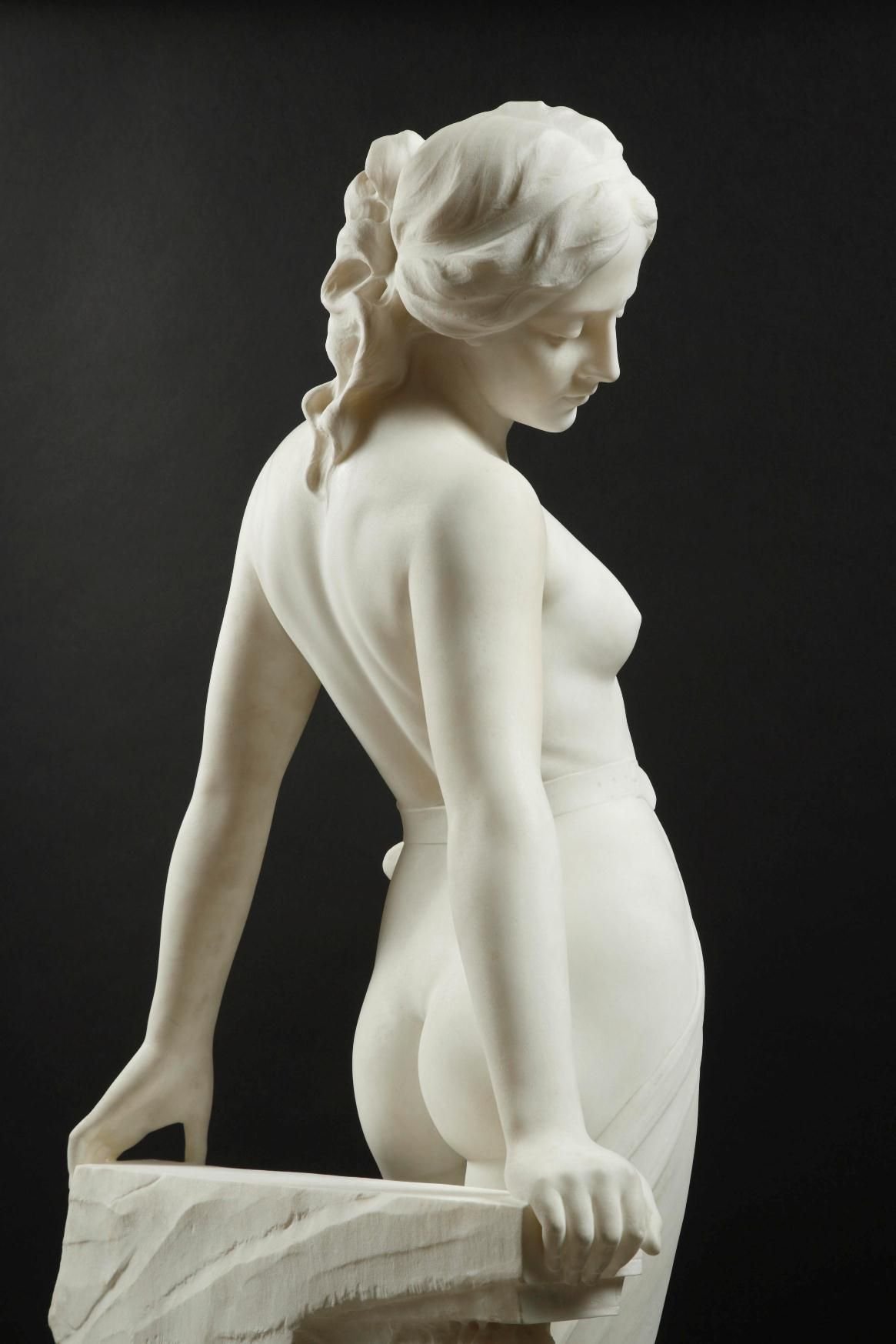 Emilio Fiaschi (1858-1941). Veiled female nude.