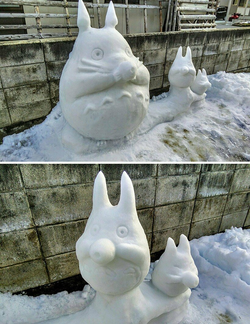 Тоторо из снега