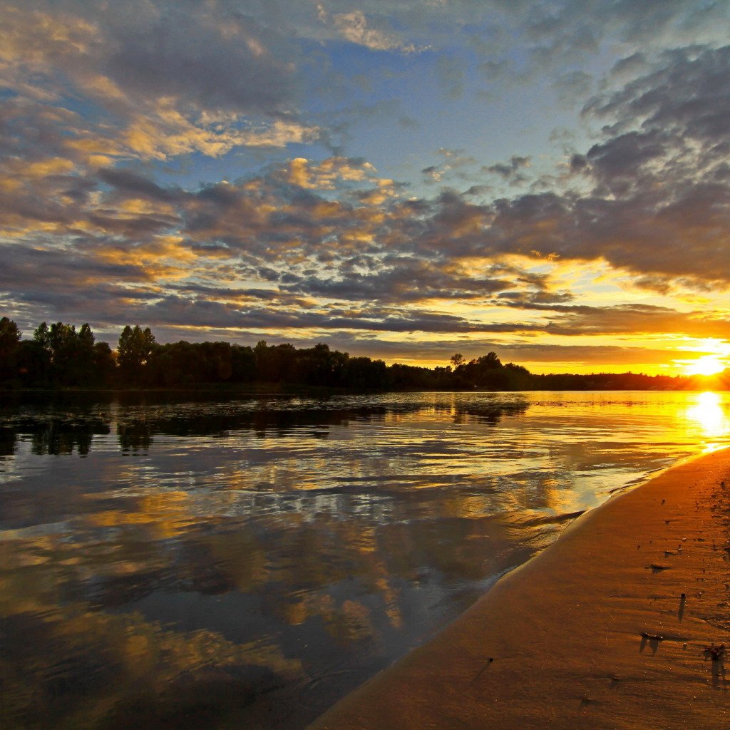 Закат природа речка