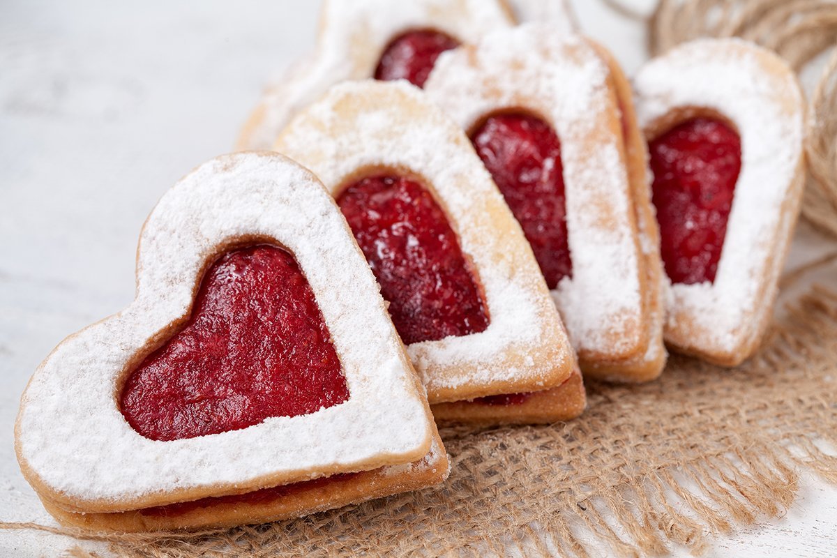 Печенье сердечки с джемом