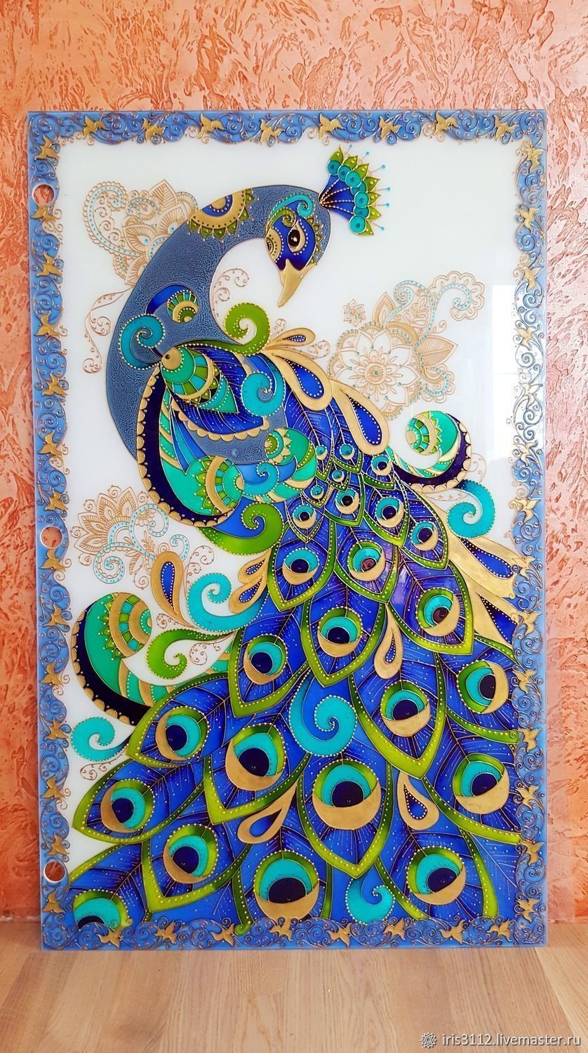 Павлины витраж