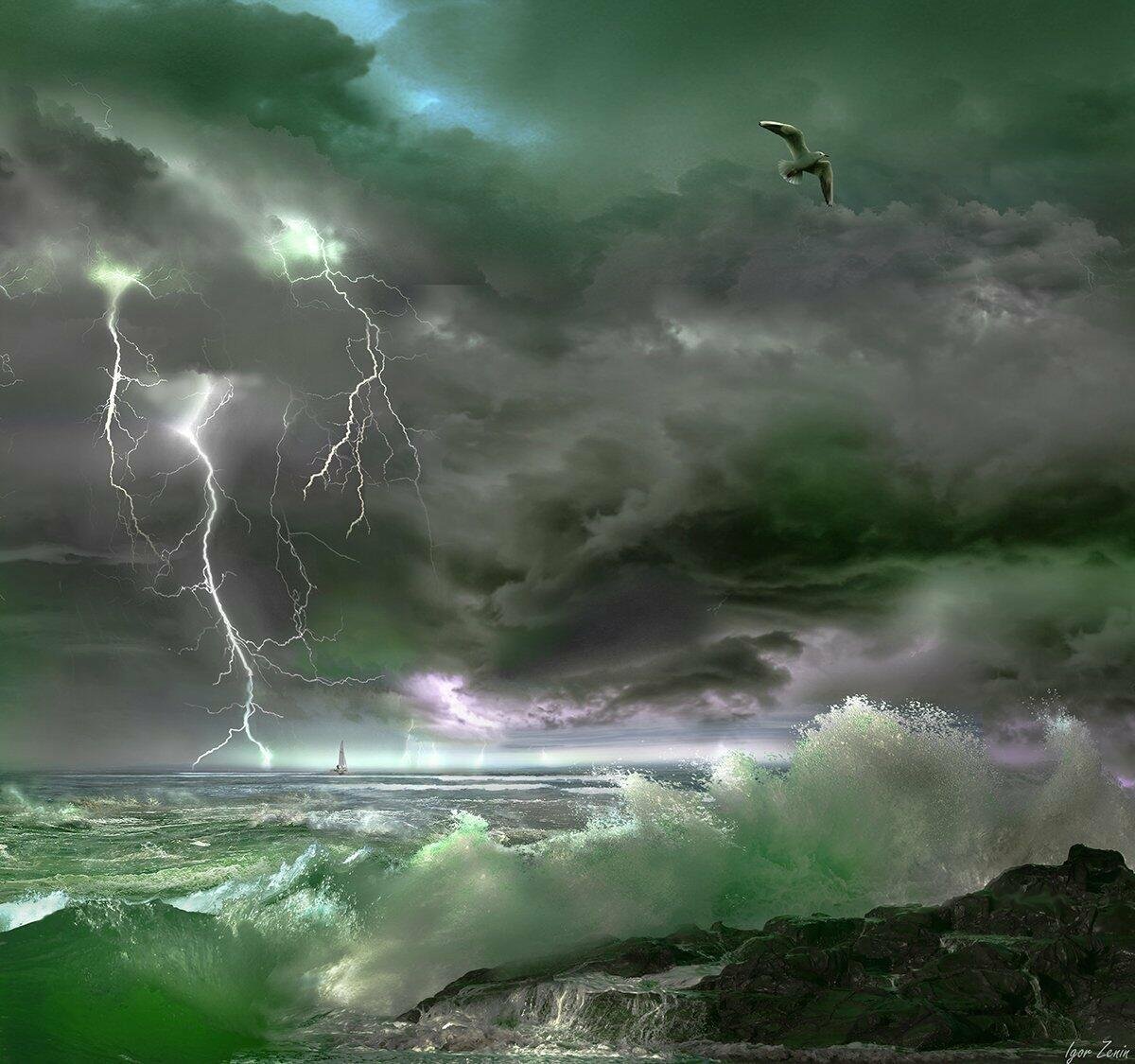 Скажи шторм. Океан ЦУНАМИ шторм гроза. Шторм Айвазовский гроза буря. Природные стихии. Гроза над морем.