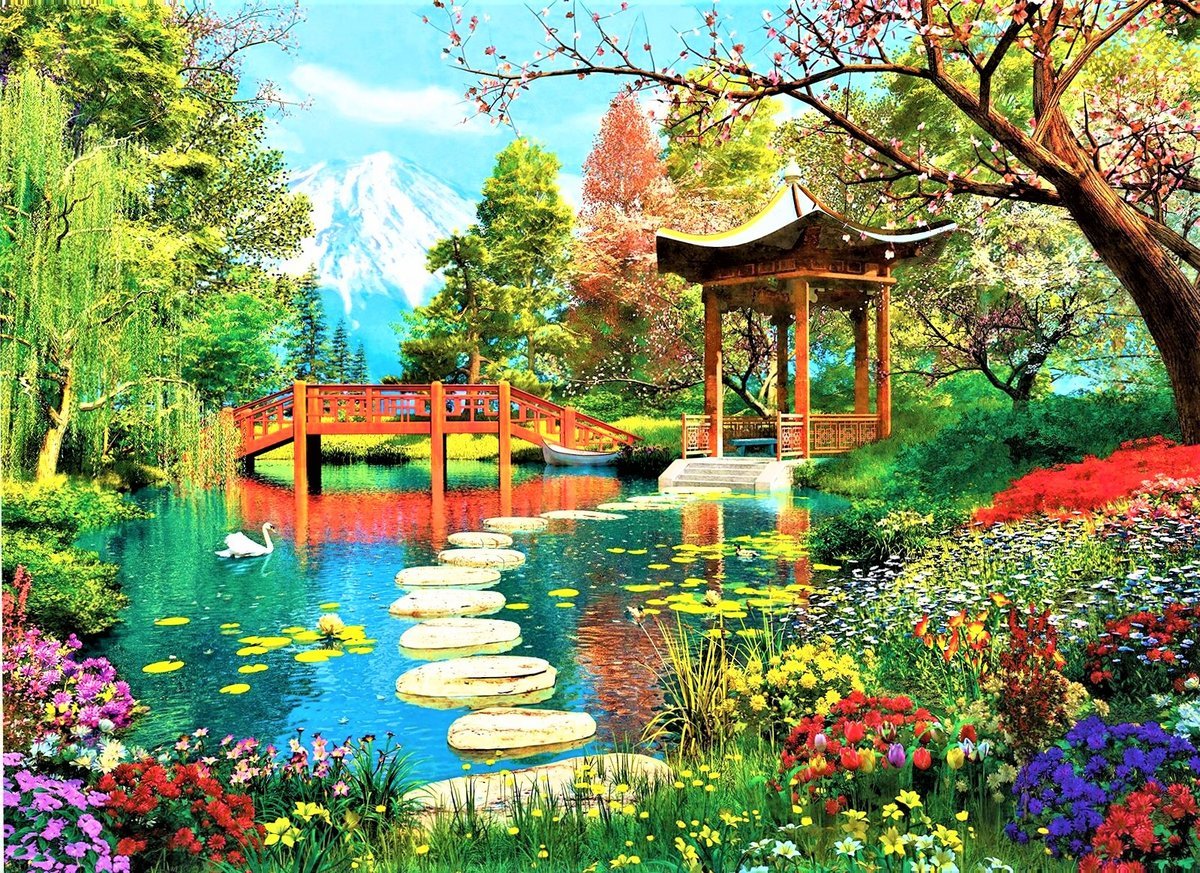 Алмазная мозаика collection d'Art "японский сад размер" de7110