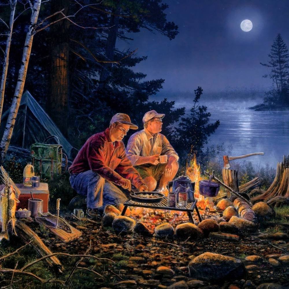 Пейзаж с костром