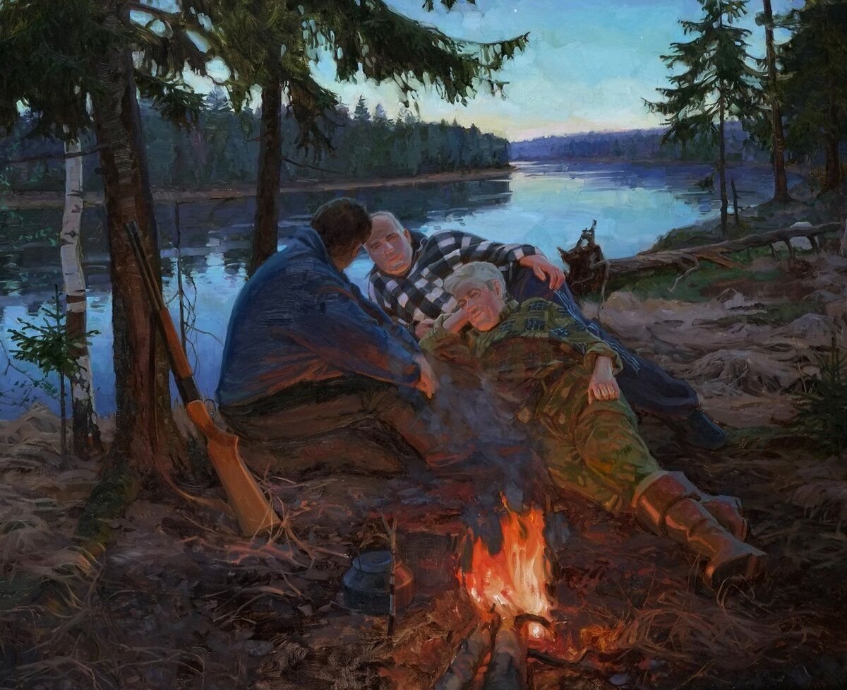 Пейзаж с костром