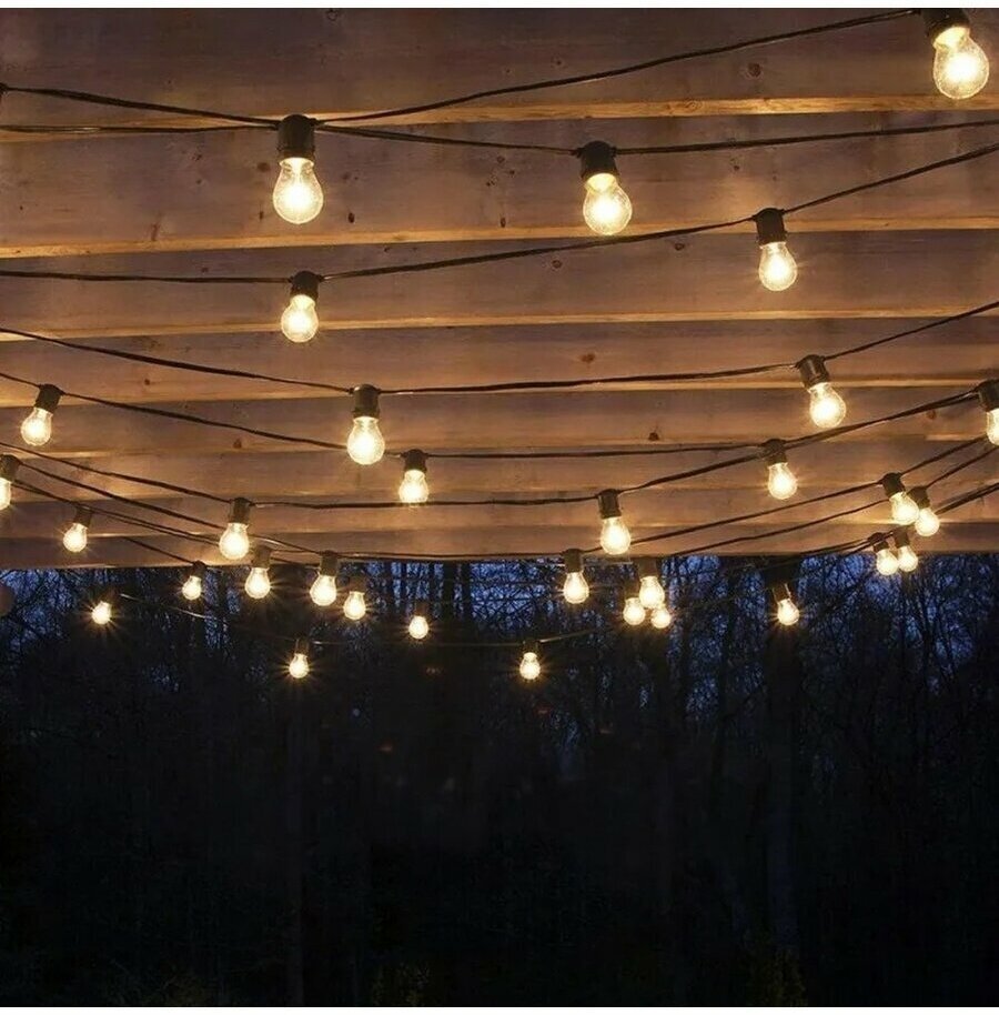 Уличная ретро гирлянда 20 led, теплый белый