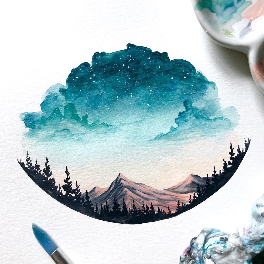 Рисунки акварелью