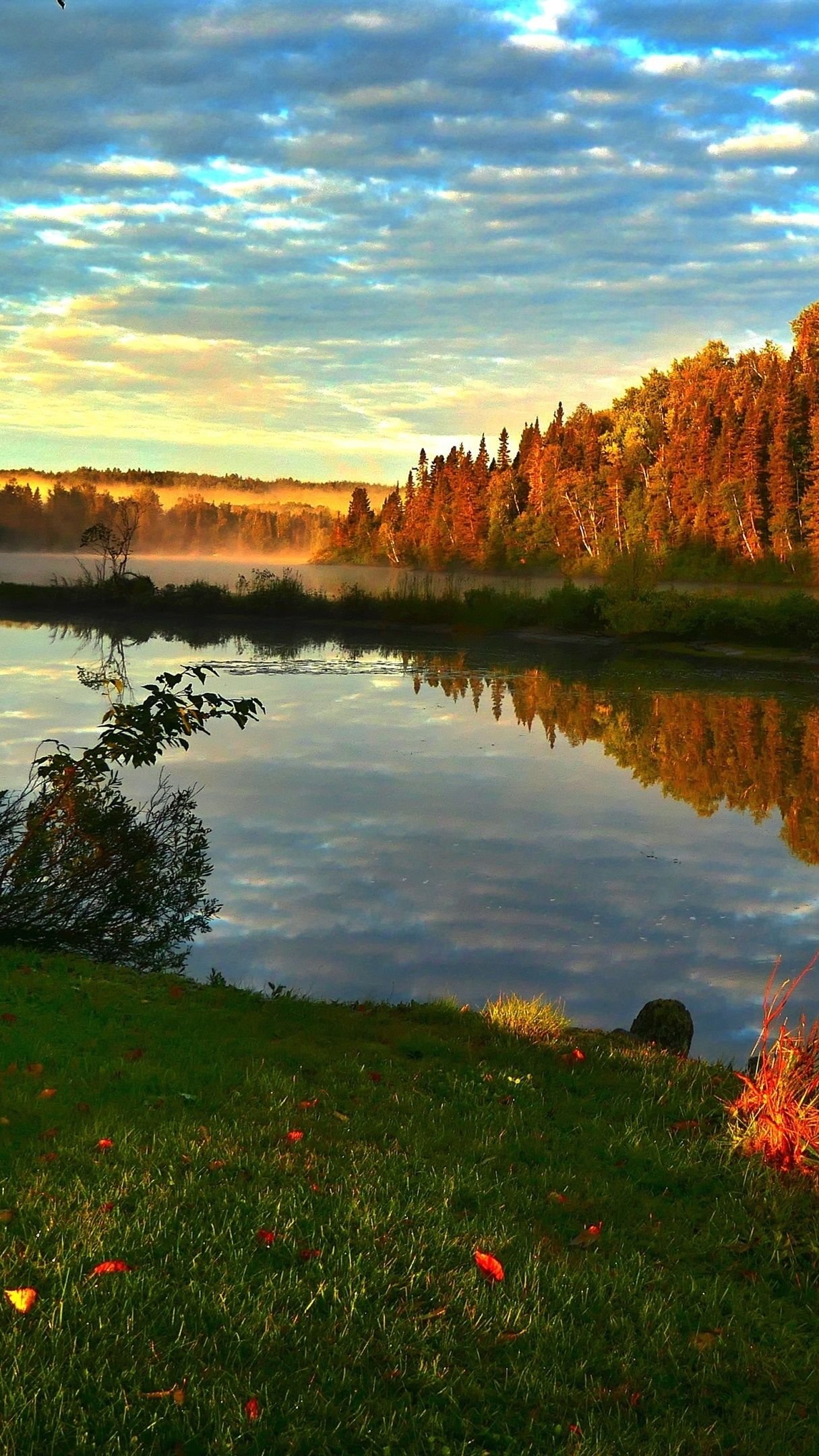 Фото Подписать Осень Вечер Река