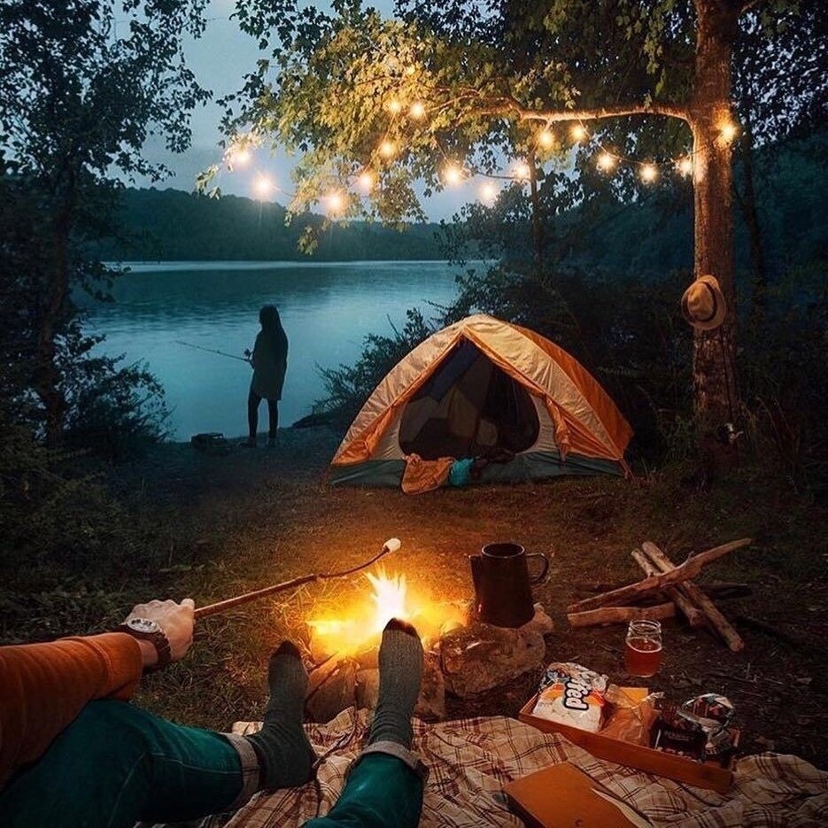 Природа река палатка
