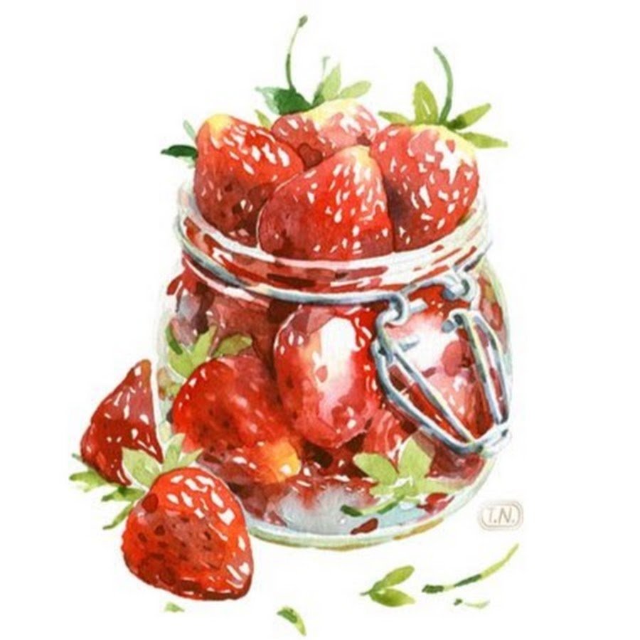 Акварельная клубника
