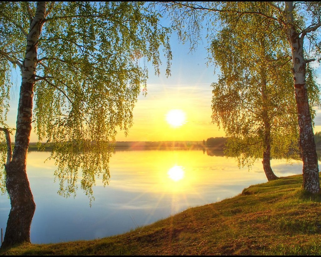 Березы река закат
