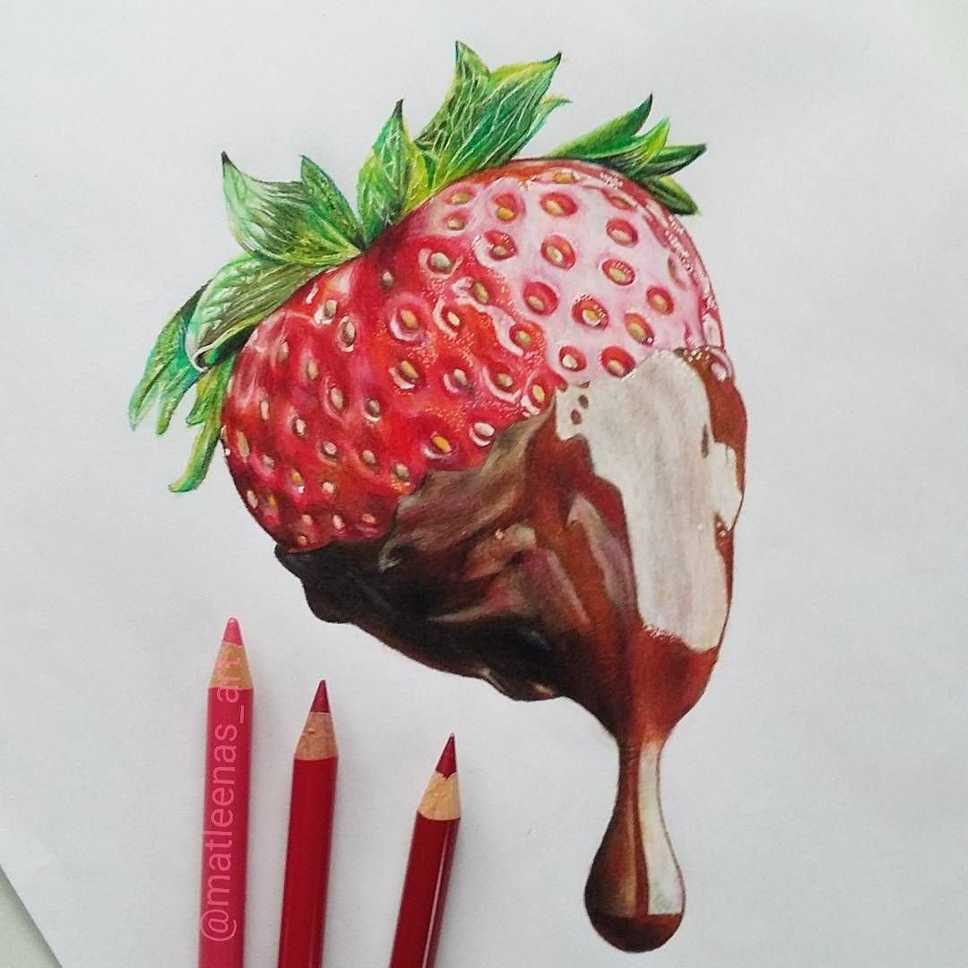 Клубника скетч маркерами