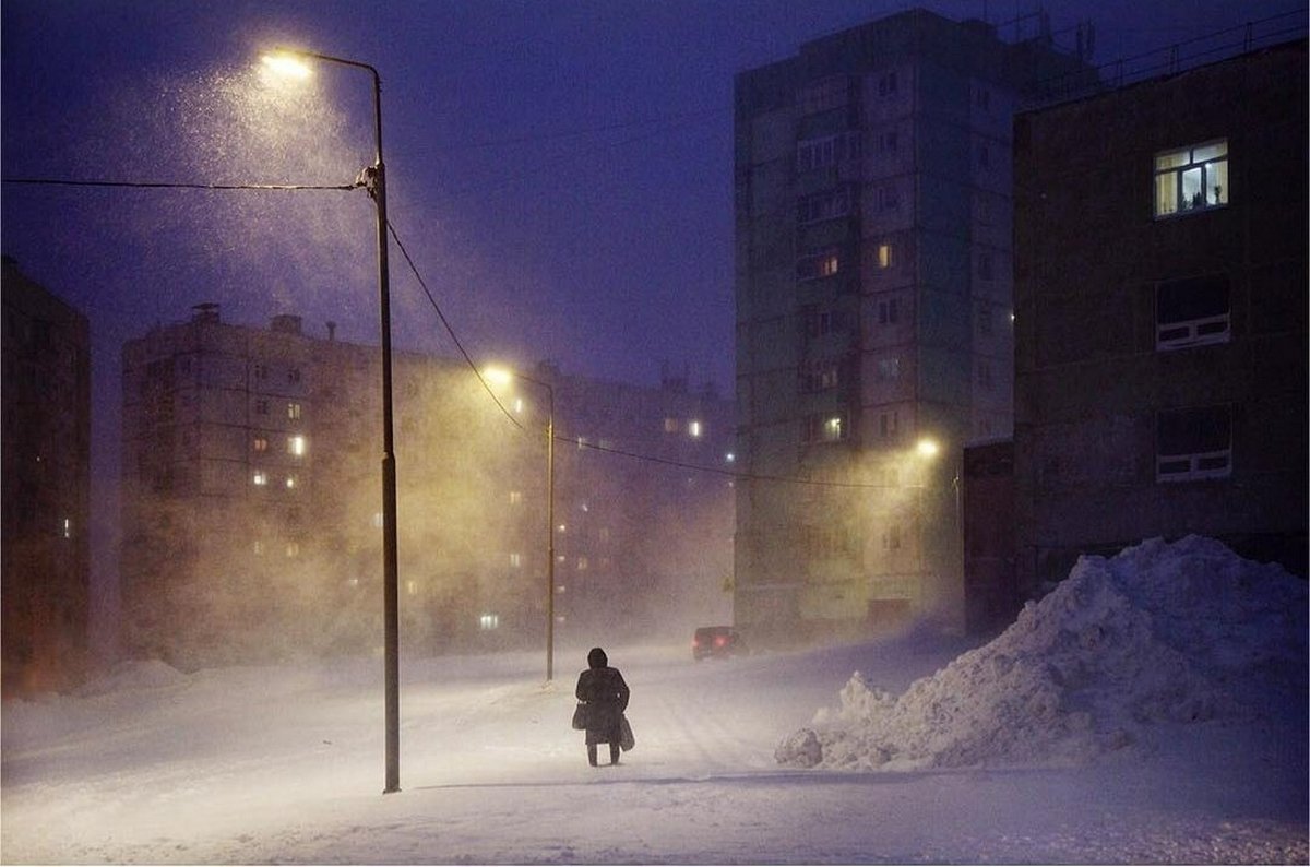 Норильск зима ночь