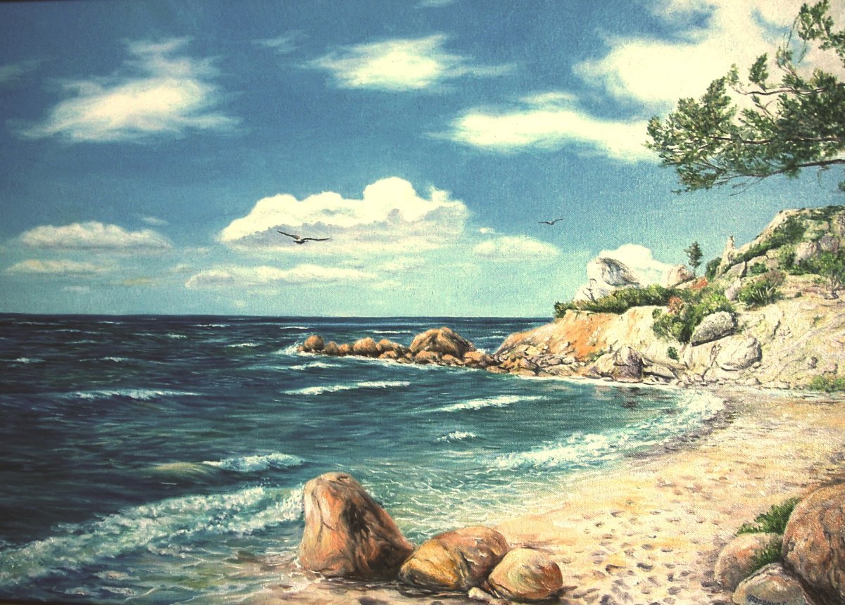 Картина берег море Михаил Эрисса