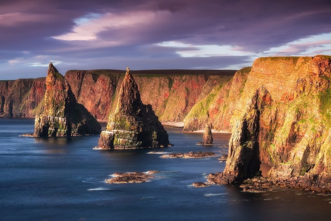 Шотландия море скалы