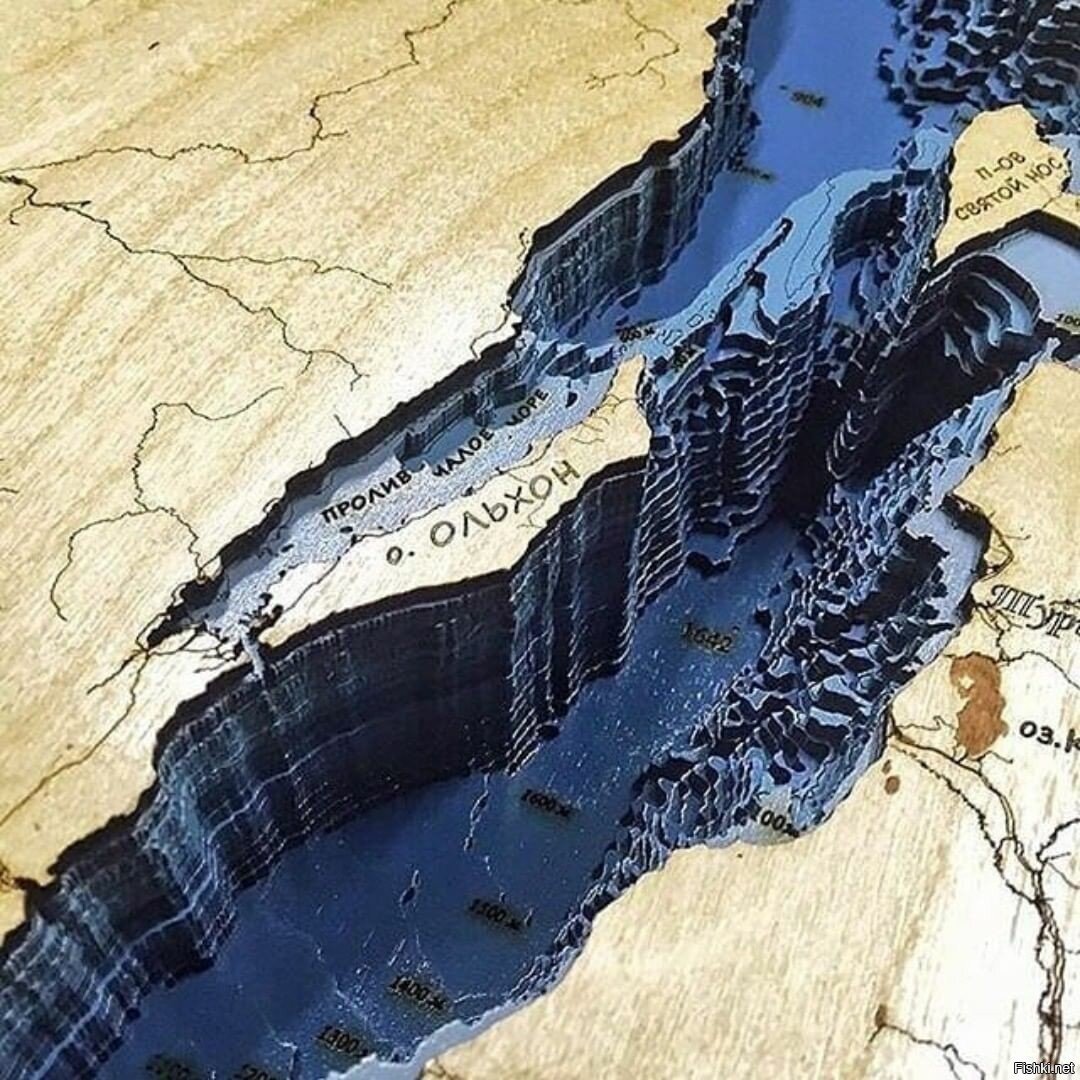Рельеф дна Байкала без воды