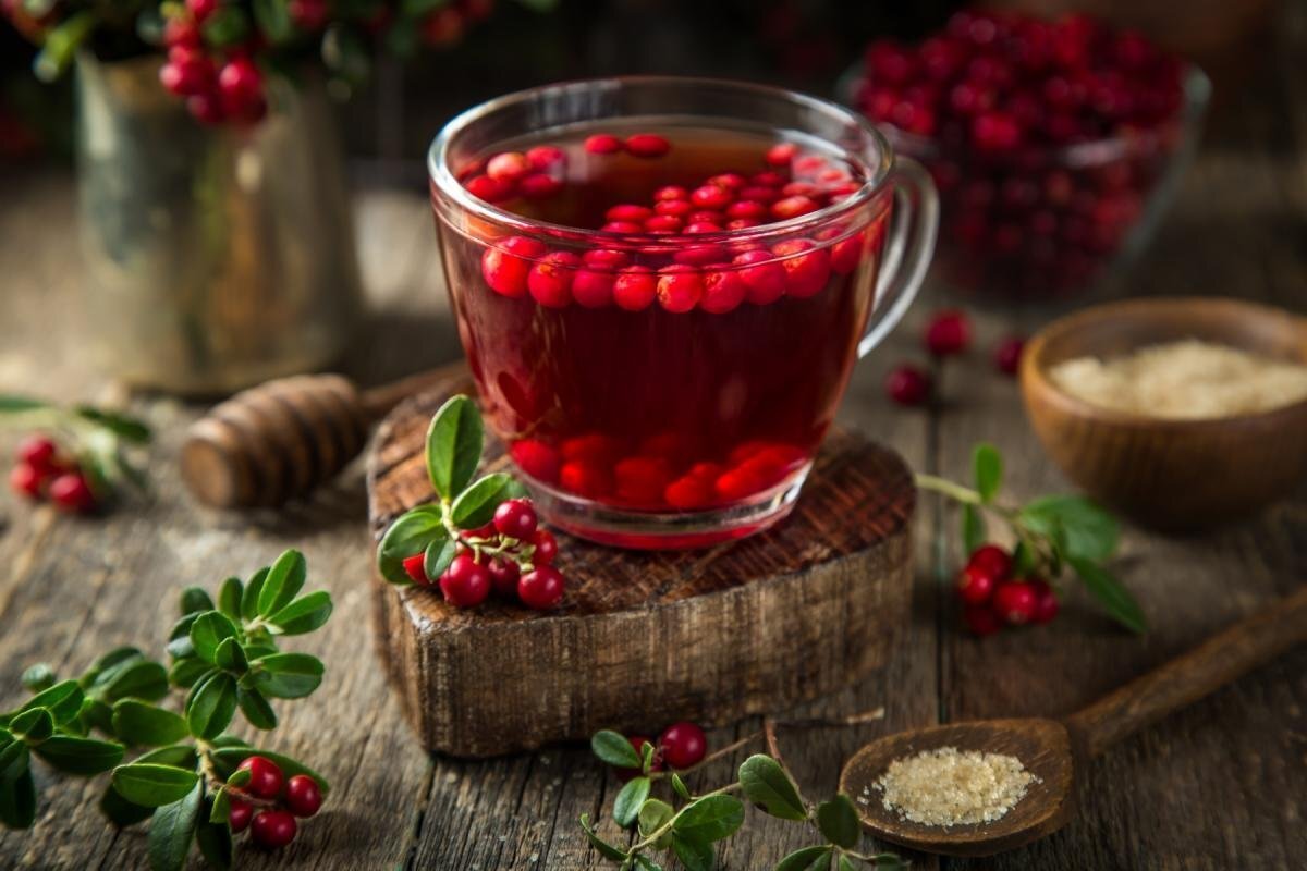Чай с клюквой и брусникой