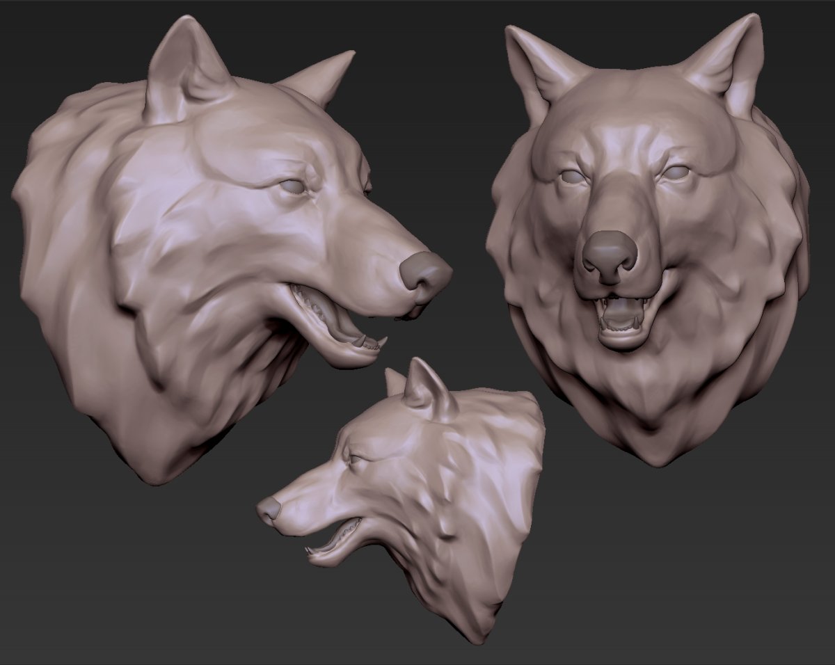 Головы животных Zbrush