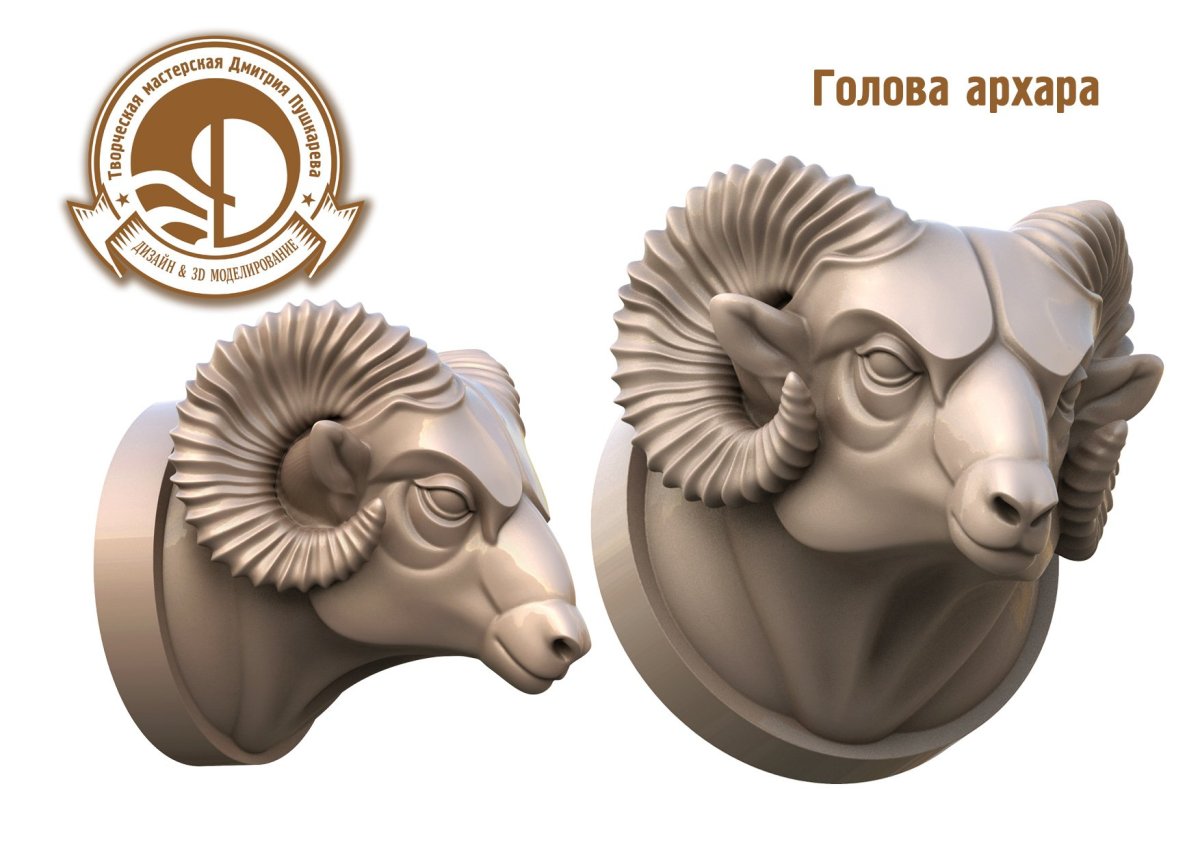 Голова баран 3d
