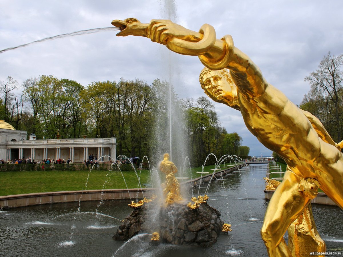 Ленинград фонтаны Петергофа