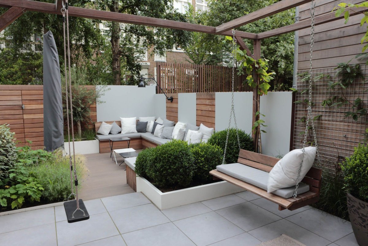 Stone Divider between this Section and a Lifted area of the Backyard