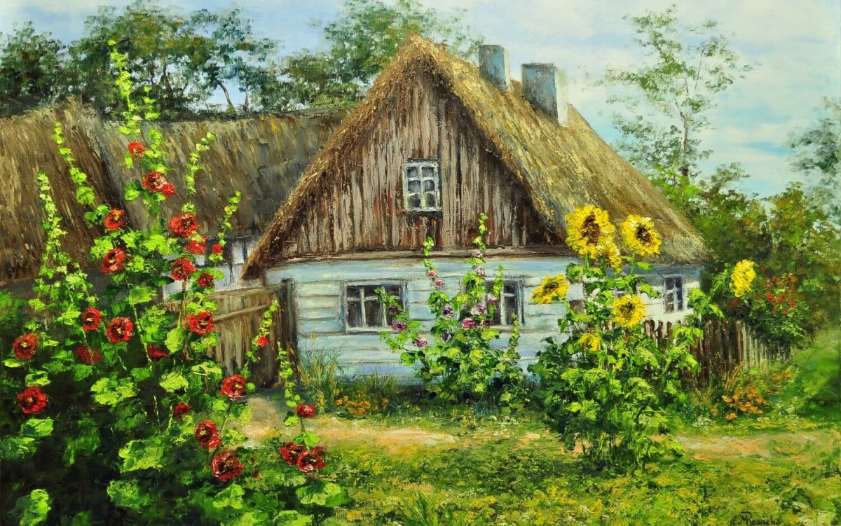 Картины деревенский мотив украинская деревня