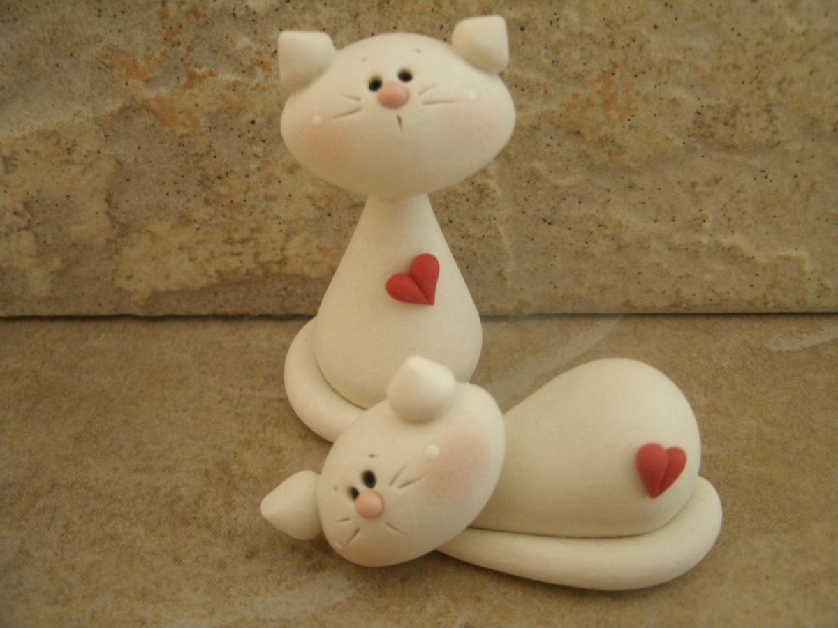 Котик из холодного фарфора
