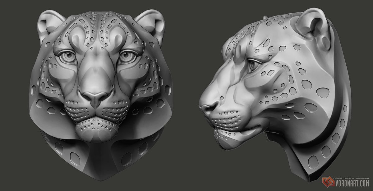 Снежный Барс Ирбис Zbrush