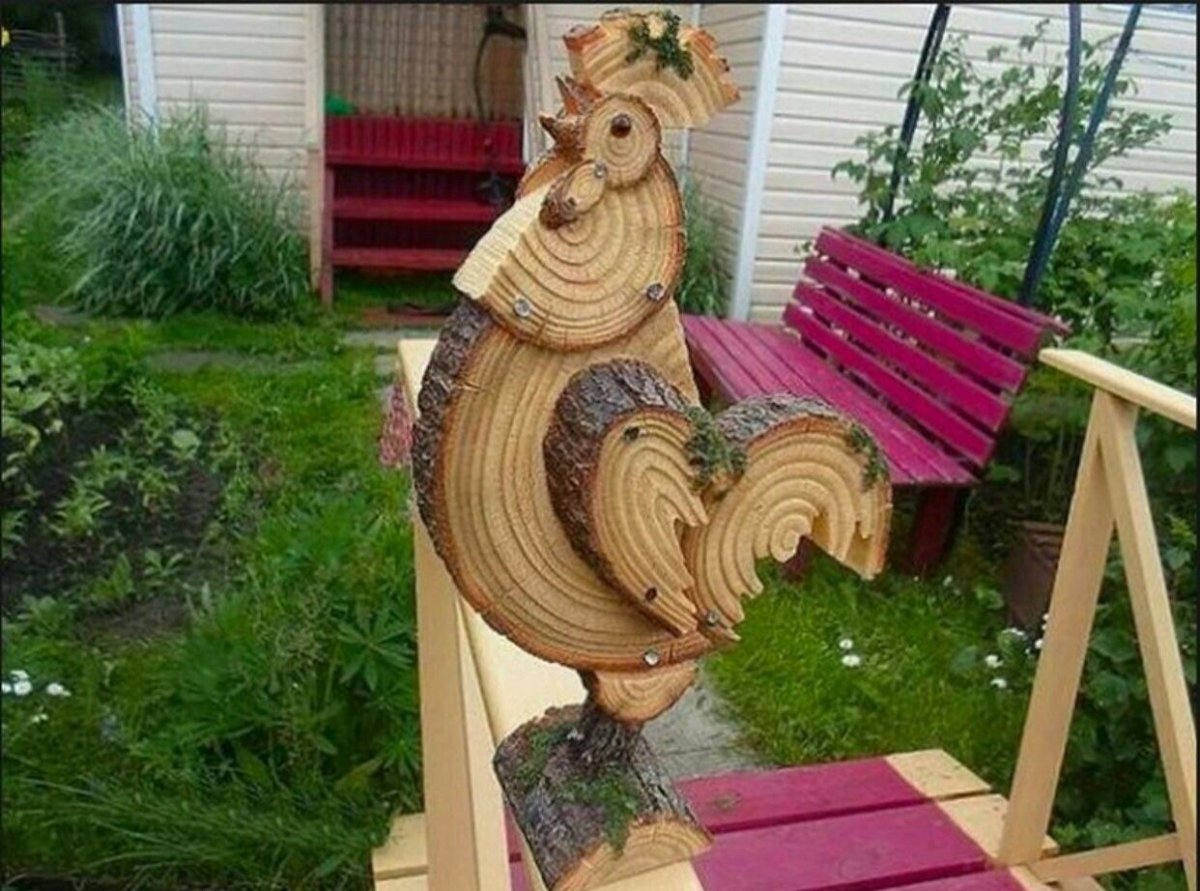 Фигуры из дерева для сада