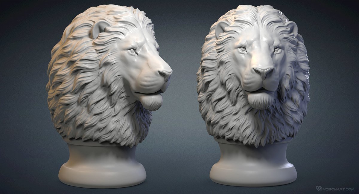 Lion Sculpture 3d model