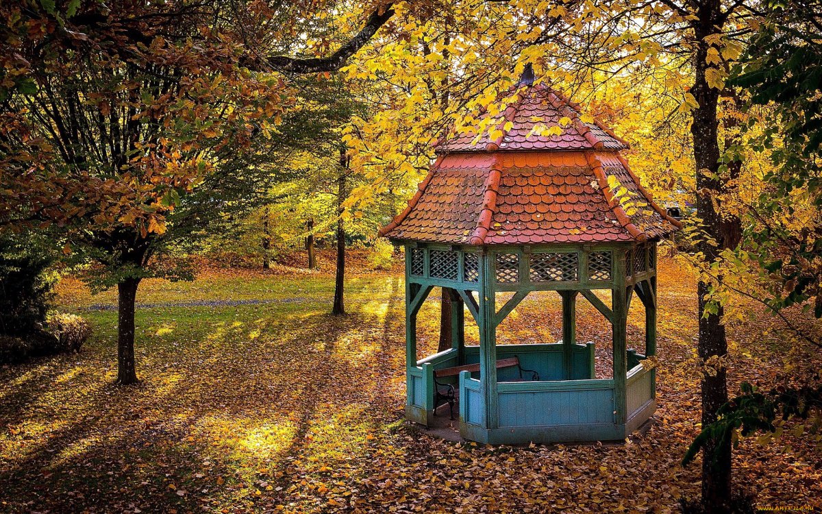 Беседка в осеннем парке