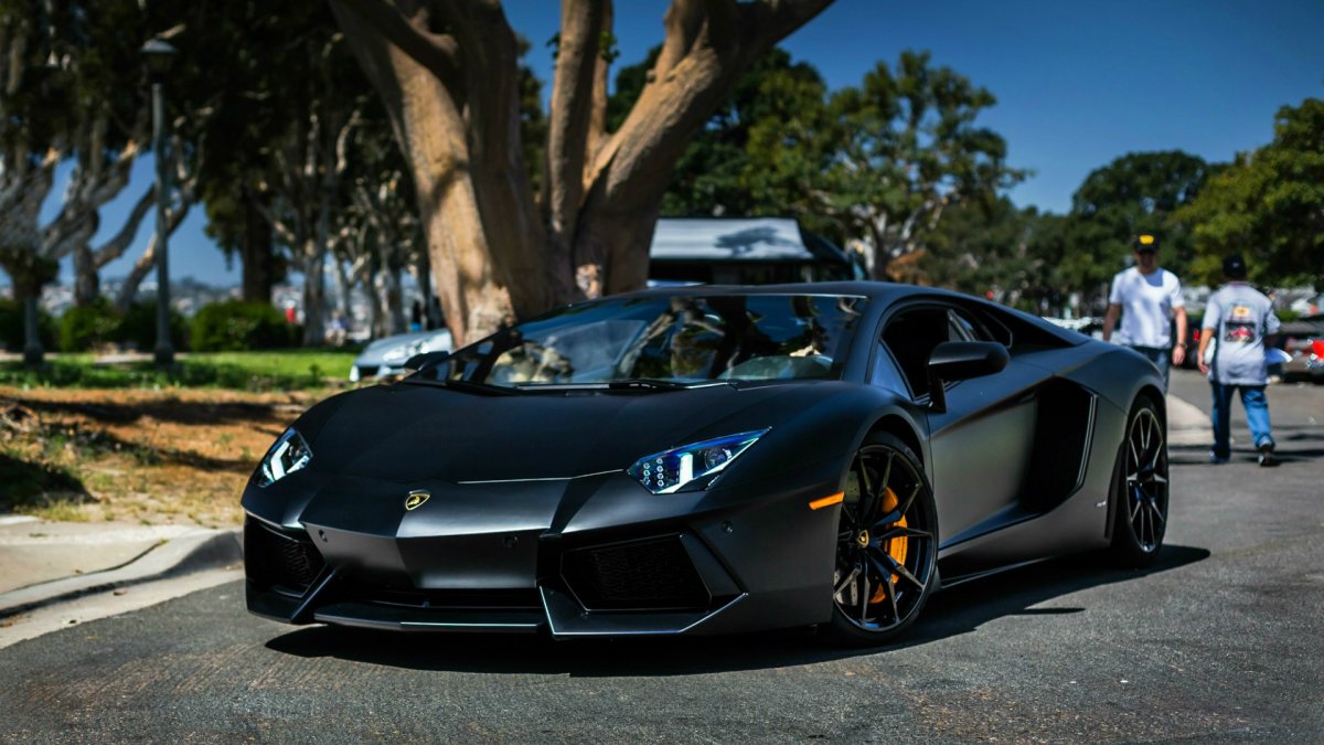 Lamborghini Aventador черная 1920 1080