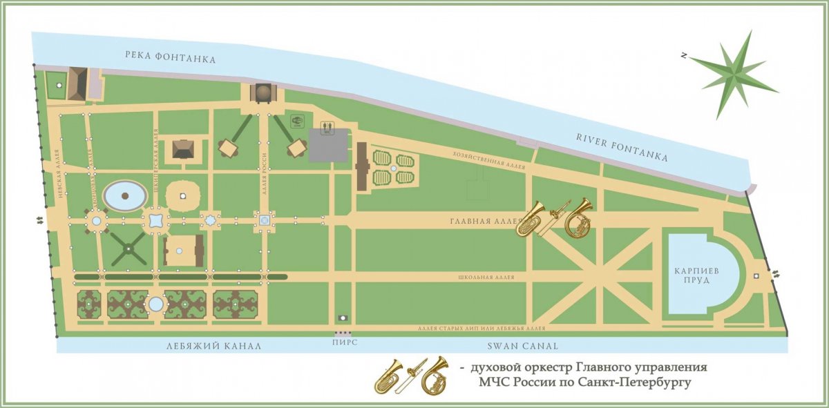 Летний сад в Петербурге план