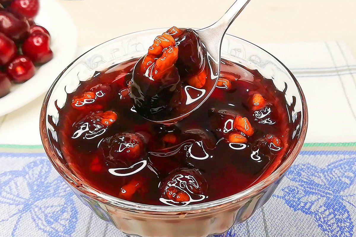 Варенье из черешни с грецким орехом рецепт