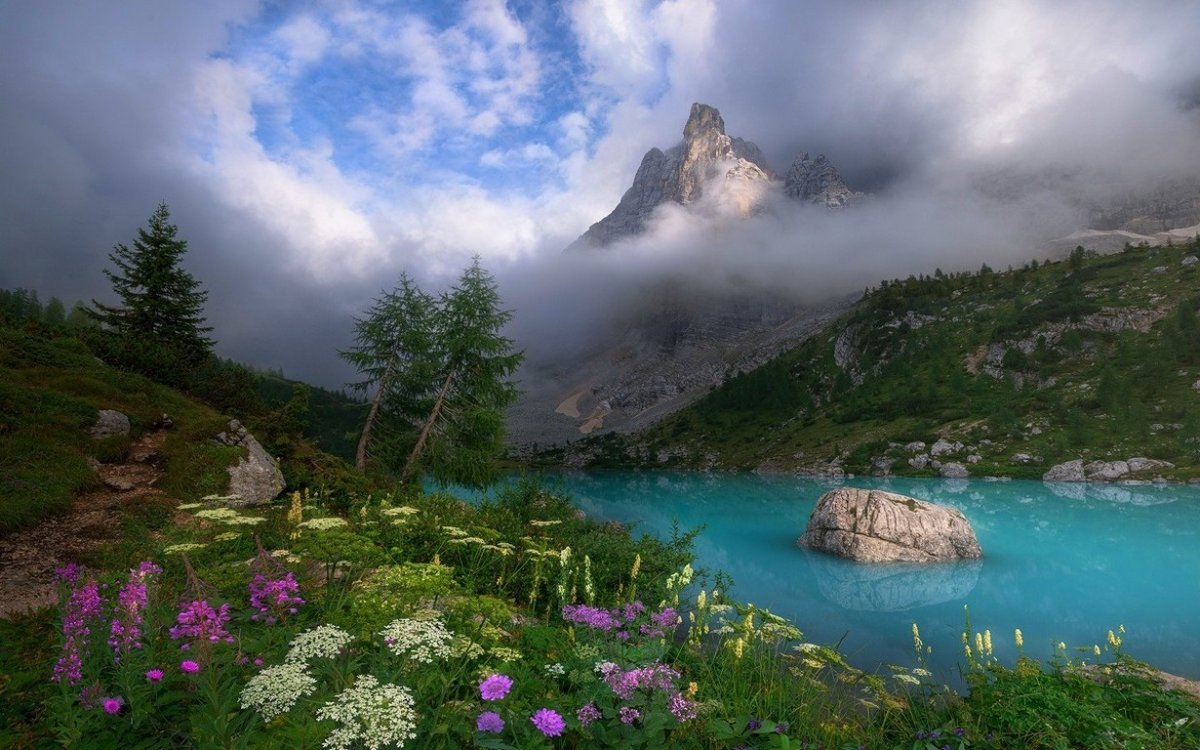 Альпийские Луга закат Швейцария