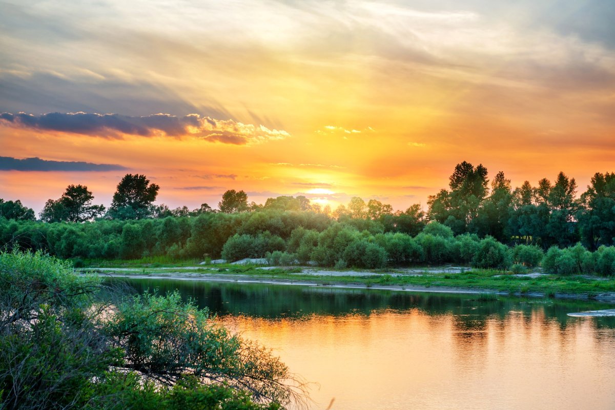 Закат на реке