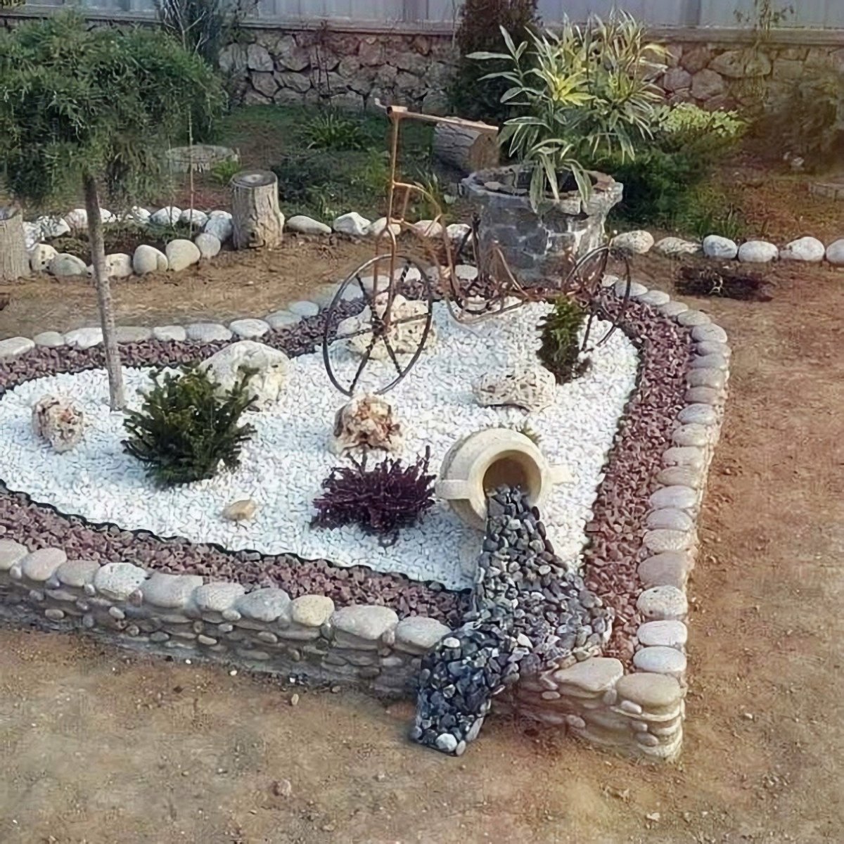 Красивые клумбы из камней