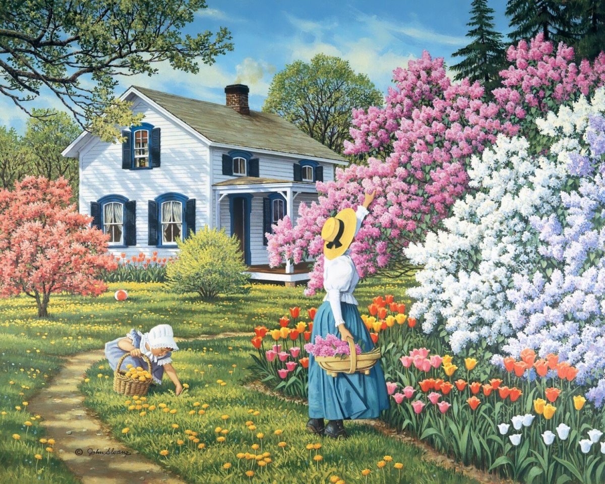 Весенняя деревенька John Sloane.