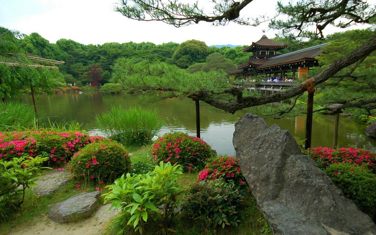Япония парки пруд Osaka