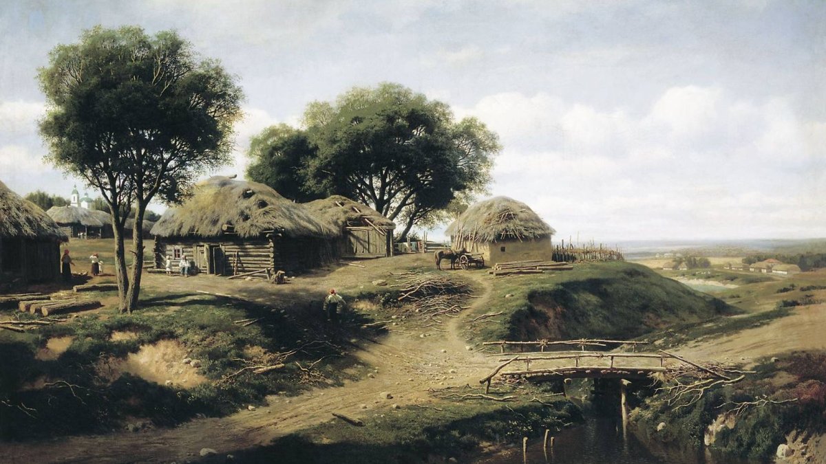 Михаил Клодт село в Орловской губернии (1864)