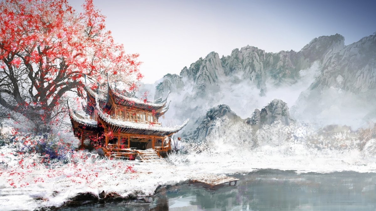 Japan Landscape Винтер