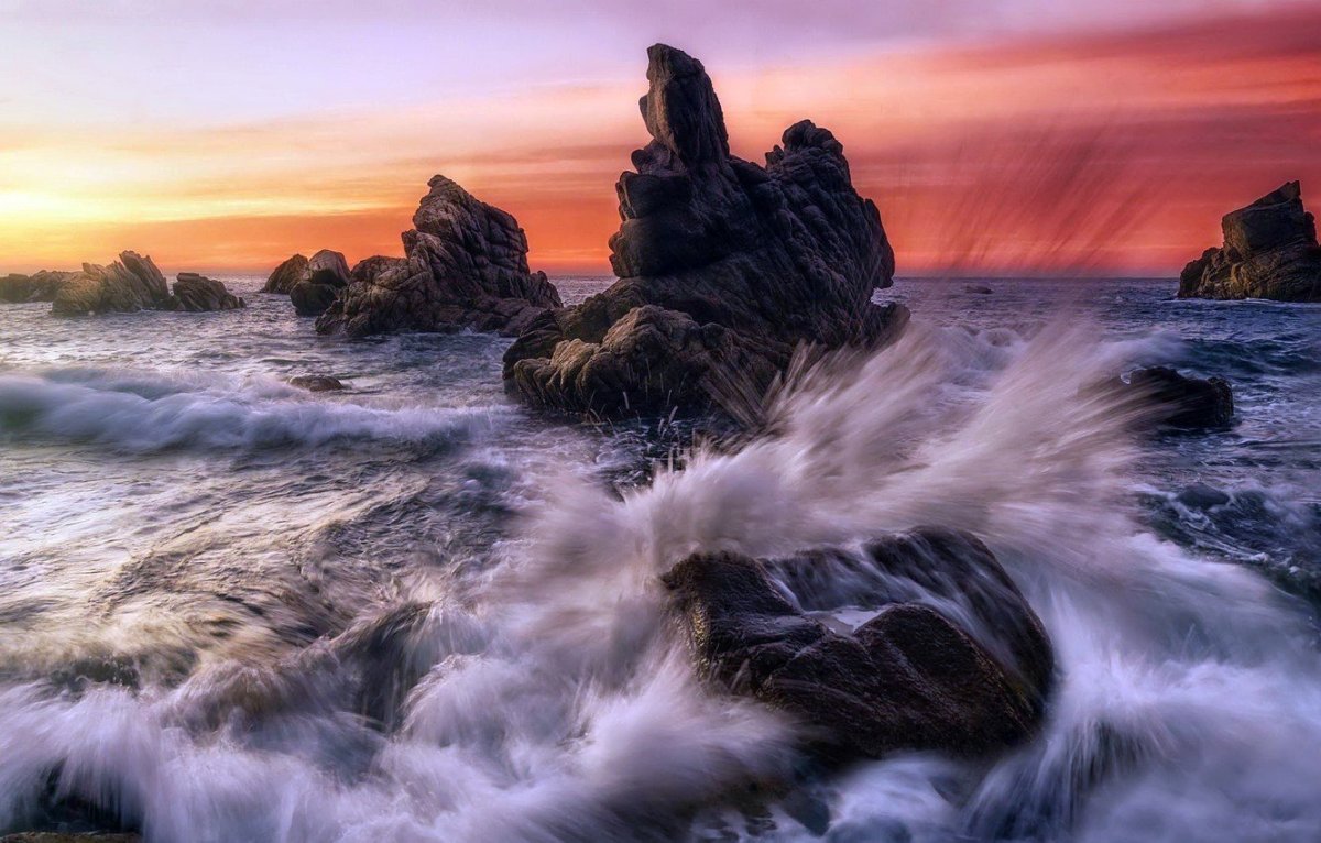 Море волны скалы